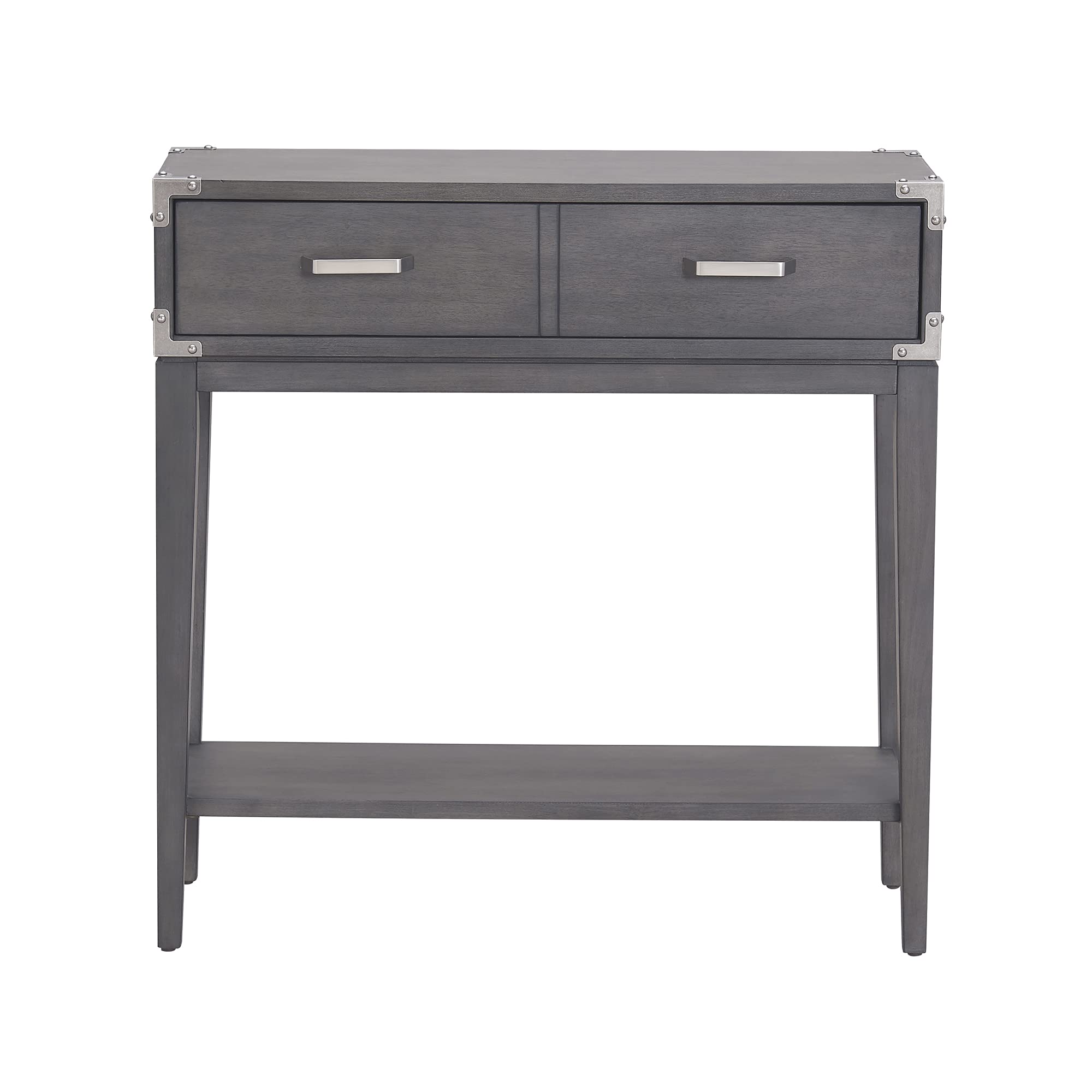 Leick Home Beckett One Drawer Hall Stand with Shelf - Entryway Storage Organizer for Living Room, Hallway & Foyer - Anthracite/Pewter Finish - Perfect for Small Spaces, Keys, Mail & Decor