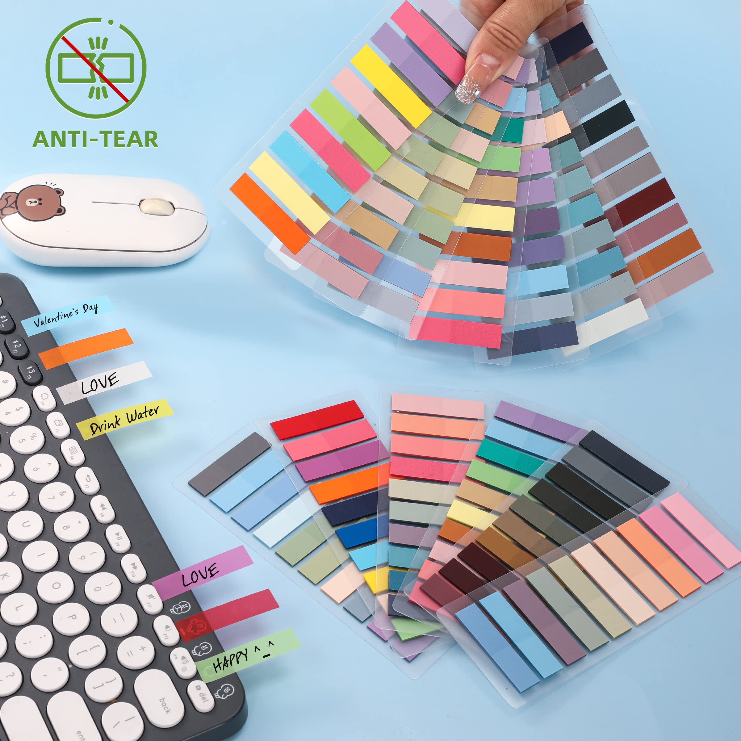 2800-Pcs Morandi Translucent Sticky Note Tabs - Repositionable Book Flags & File Index Tabs for Annotating Books, Organizing Documents | Perfect for Students, Office Work & Bible Study Note Taking
