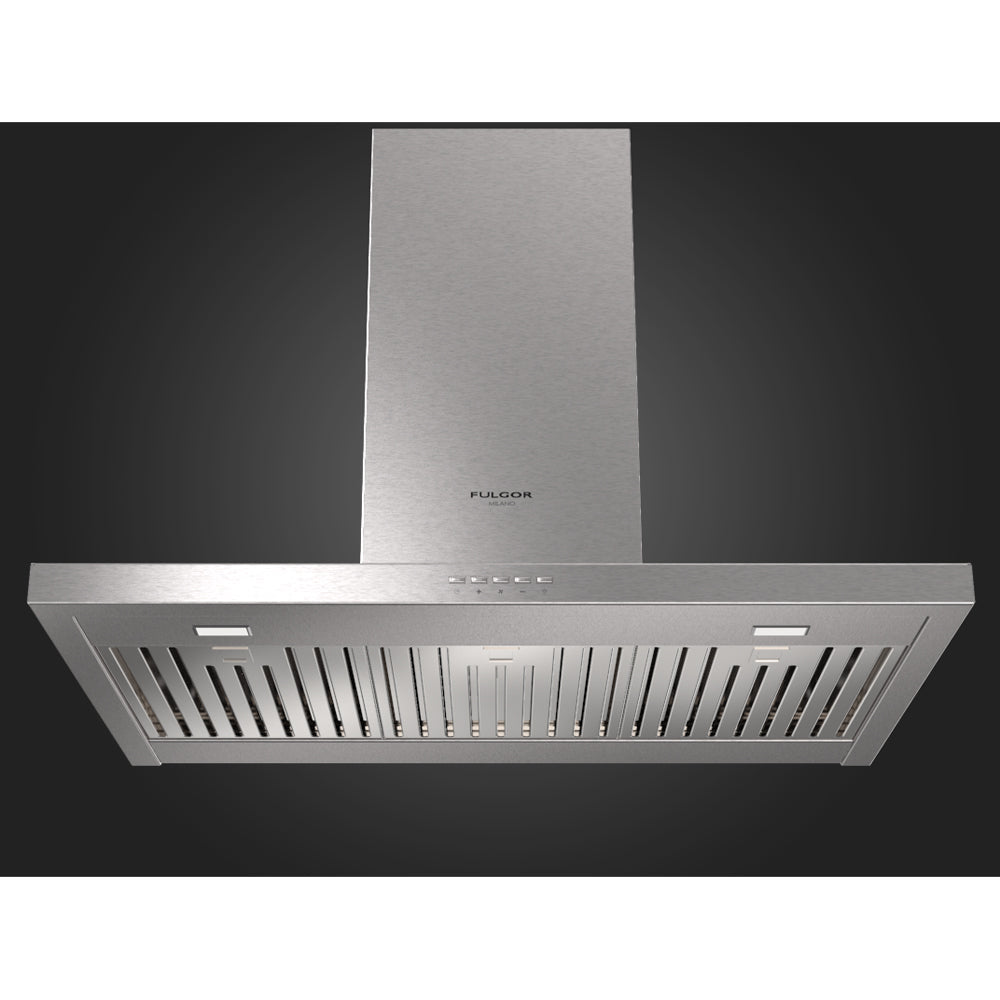 Fulgor Milano 30 Inch 600 CFM Stainless Steel Wall Mount Range Hood - F4CW30S1 | Powerful Ventilation for Modern Kitchens | Perfect for Cooking, Grilling & Baking