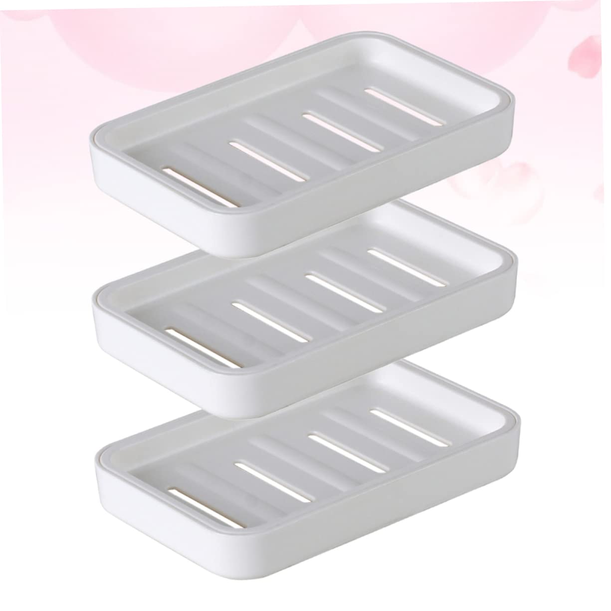 TOPBATHY 3-Piece Kitchen & Bathroom Soap Holder Set - Dual-Layer Hollow Soap Drainer with Lid for Liquid Soap, Wall Mount Organizer - Perfect for Shower, Sink, and Countertop Storage
