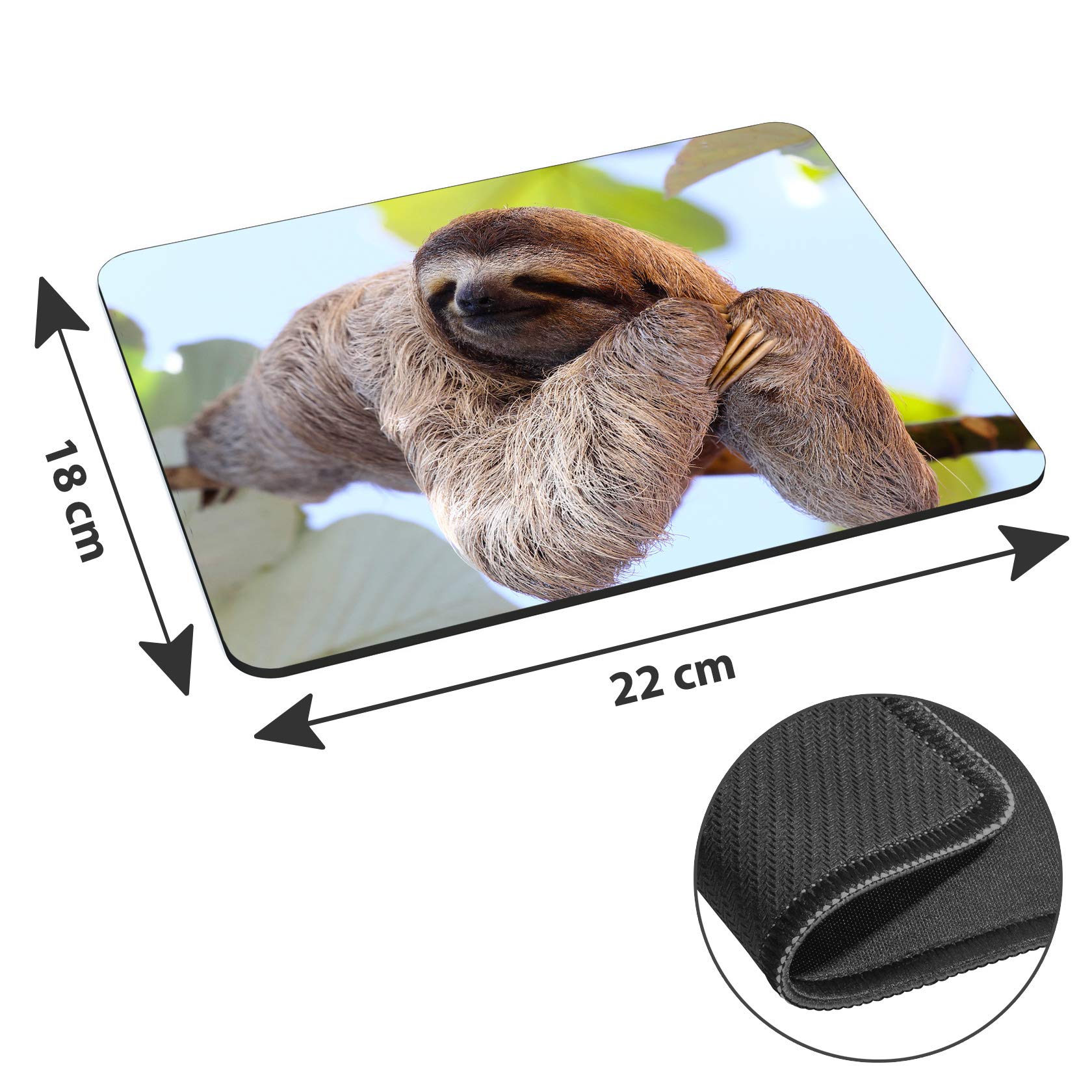 Premium Sloth Design Mouse Pad - Non-Slip Ergonomic Gaming & Office Desk Mat - Perfect for Computer Work, Gaming, and Home Office Use