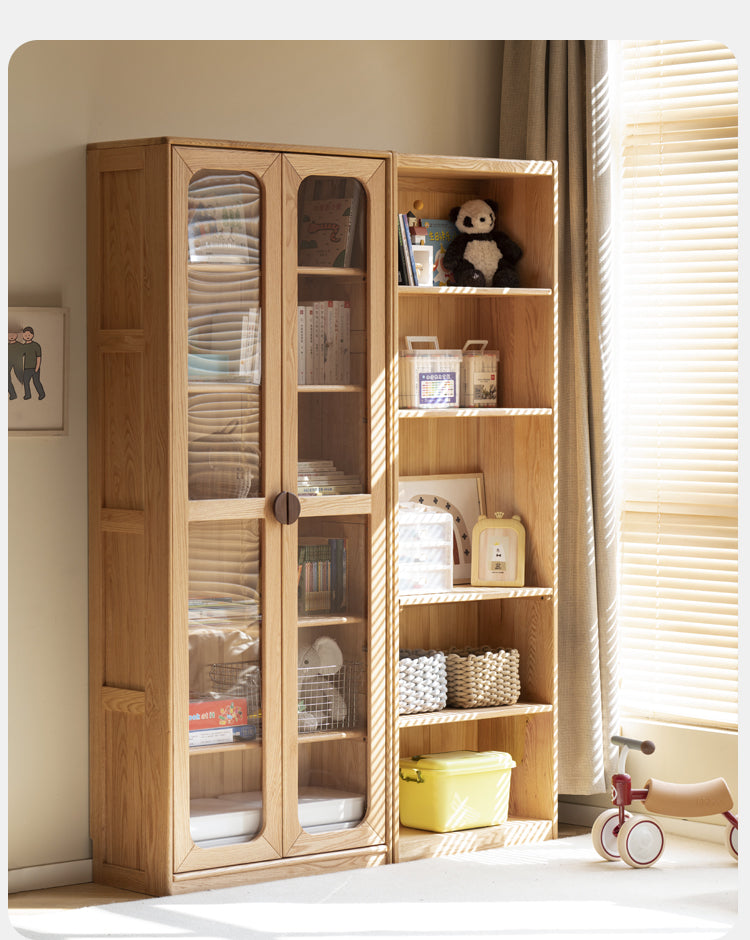 Solid Oak Wood Kids Bookcase & Bookshelf - Durable Children's Book Storage for Bedroom, Playroom, and Classroom Organization