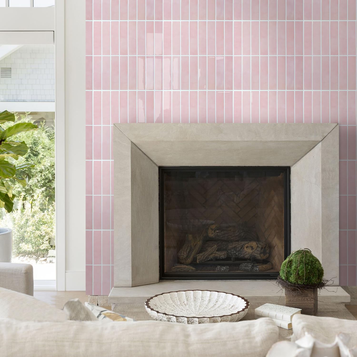 Commomy Pink Peel and Stick Tile - 10 Pack 12