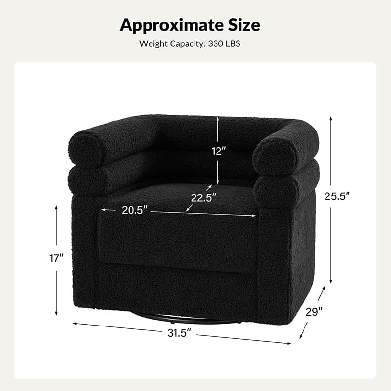 Benita 360 Degree Swivel Office Chair with Chenille Fabric & Plush Pillow - Ergonomic Desk Chair for Home Office, Gaming, and Study