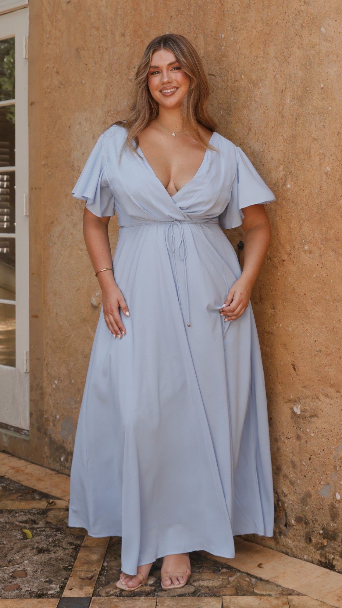 Charlize Maxi Dress for Women - Flowy Long Summer Dress in Blue | Perfect for Beach, Vacation & Casual Outings