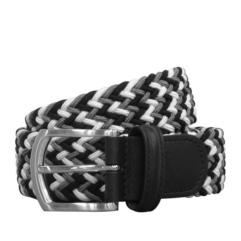 3.5cm Woven Elastic Belt for Women & Men - Adjustable Waistband Stretch Waist Belt (Salt & Pepper) - Perfect for Pants, Skirts, Dresses & Casual Outfits