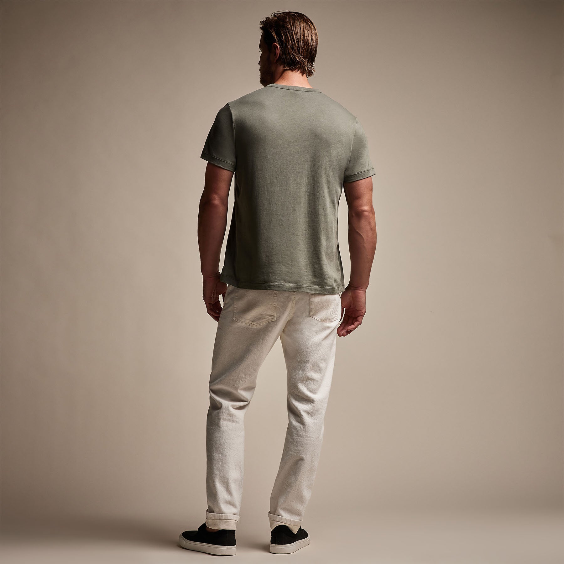 Brushed Lotus Crew Neck T-Shirt with Palm Print - Soft Cotton Casual Tee for Men & Women | Perfect for Beach Outings, Summer Travel, and Everyday Wear