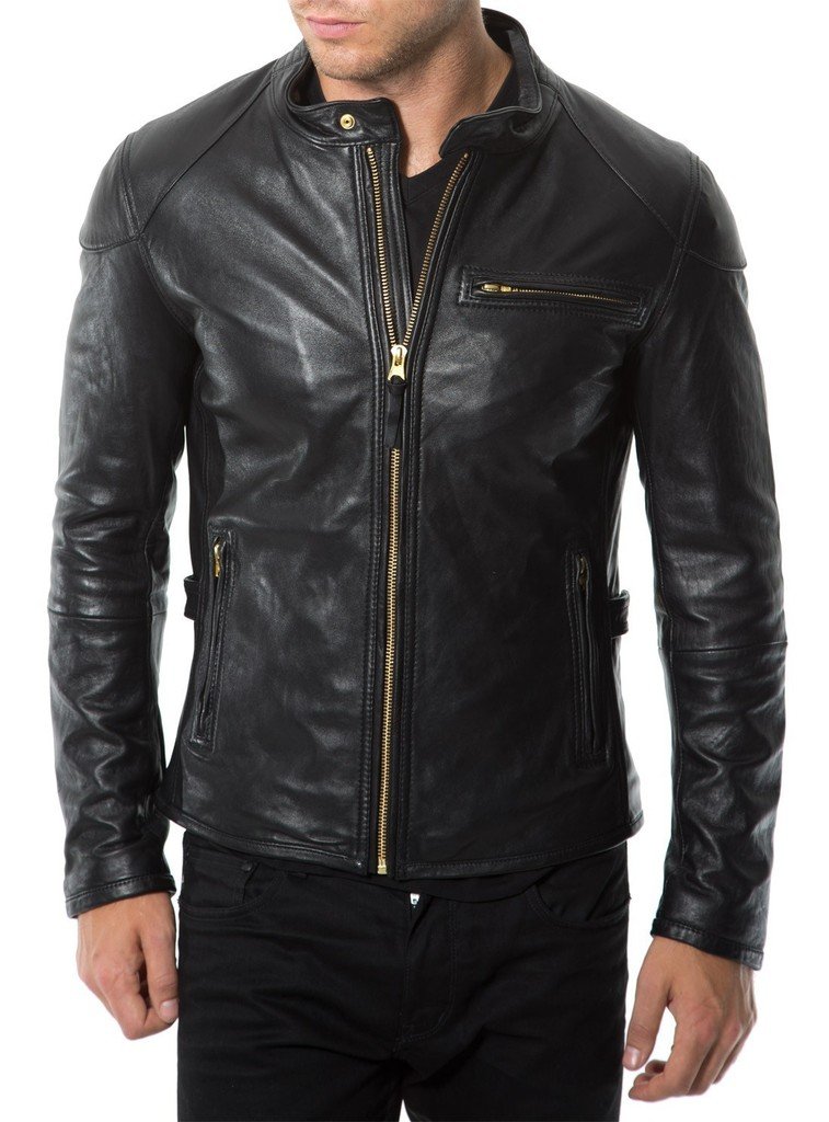 Men's Slim Fit Leather Motorcycle Jacket - KL256 - Premium Biker Jacket for Riding & Casual Wear