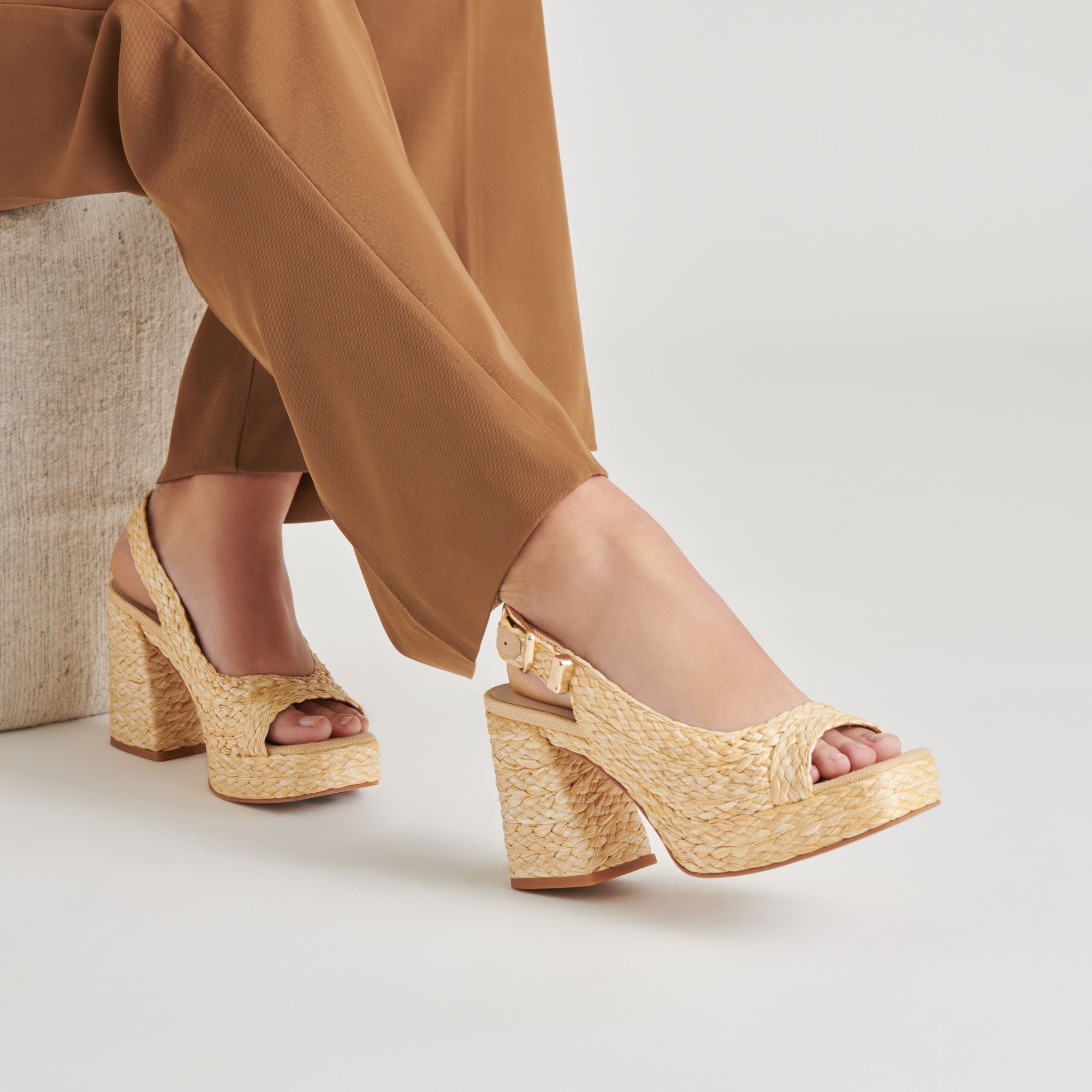 Natural Raffia Flores Heels - Women's Comfortable Summer Wedge Sandals for Beach, Vacation & Outdoor Parties