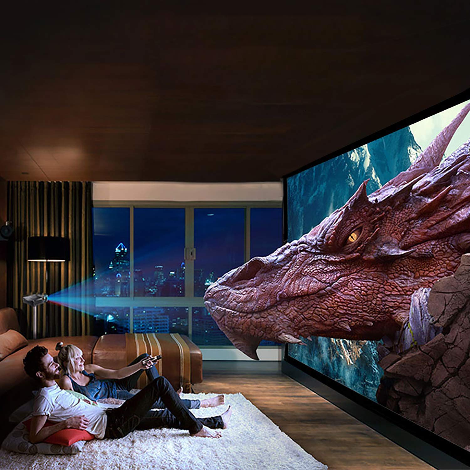 NIERBO 200 inch Projector Screen - ALR Metal Frame 2.4 Gain 3D Movie Screen 16:9 Aspect Ratio - Perfect for Home Theater, Backyard Movie Nights & Office Presentations