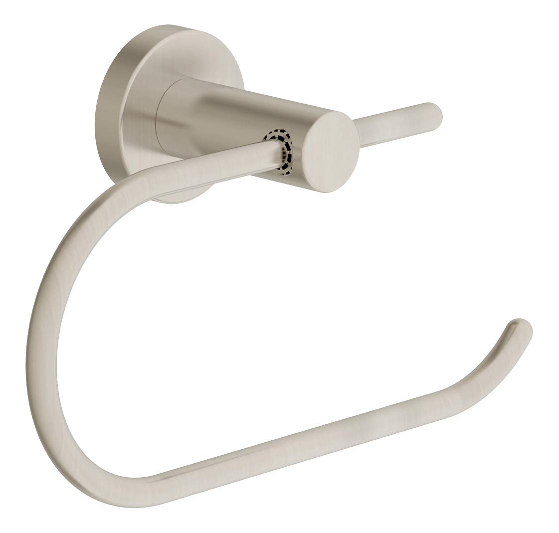Symmons 353TP-STN Satin Nickel Wall-Mounted Toilet Paper Holder - Durable Bathroom Tissue Dispenser for Home & Commercial Use