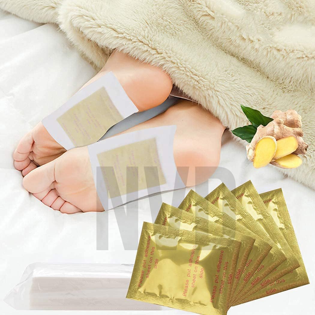 NVD Detox Foot Patches - Natural Bamboo Vinegar & Ginger Foot Pads for Cleansing, Toxin Removal & Foot Pain Relief (20 Pads) | Stress Relief & Better Sleep Solution for Home Spa & Wellness Routine
