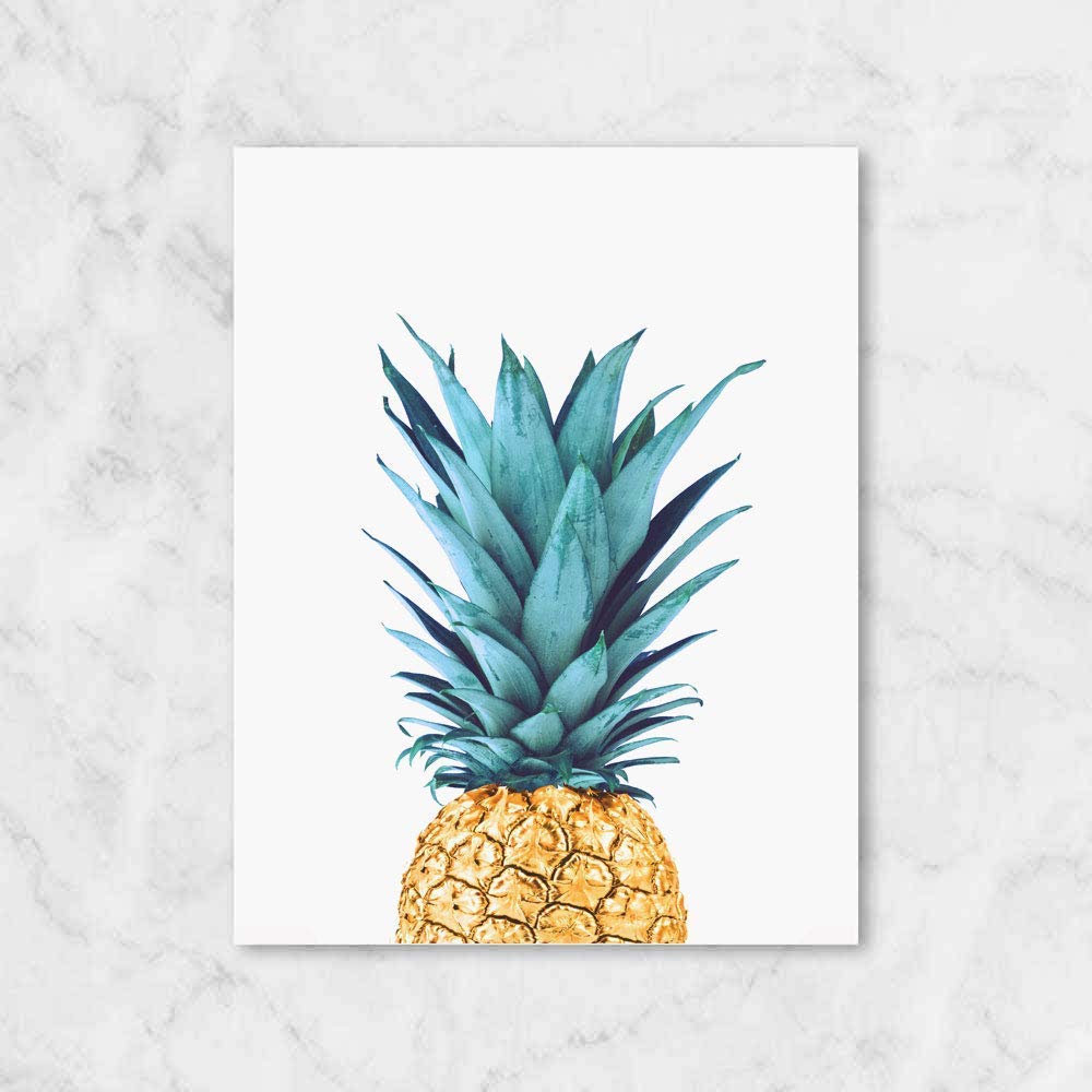Dancing Kitchen Wall Art - Pineapple & Fruit Kitchen Prints, 11x14 Inch Unframed Set of 2, Perfect for Home Decor, Kitchen Posters & Wall Decorations | Ideal for Kitchens, Dining Rooms & Farmhouse Style Homes