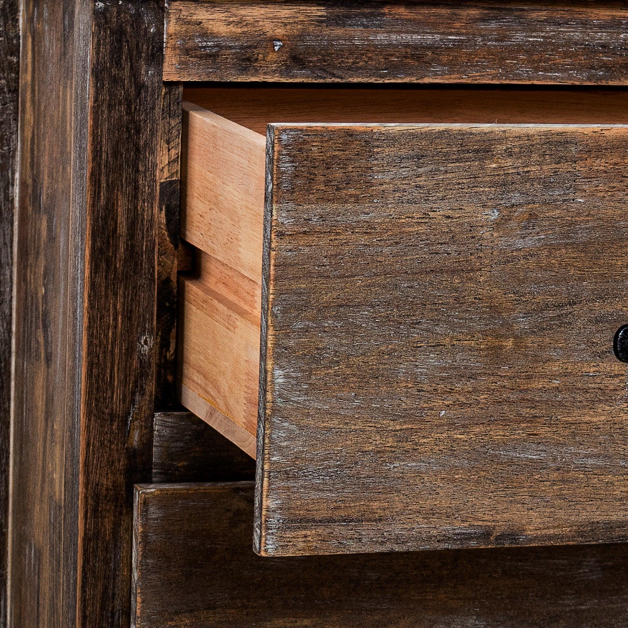 Rustic Farmhouse Solid Wood Nightstand - Bedroom Side Table with Storage Drawer | Perfect for Bedroom, Living Room, Guest Room & Nursery Decor