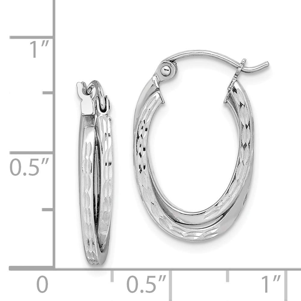 925 Sterling Silver Textured Double Oval Hoop Earrings for Women - 20mm x 13mm Dainty Boho Jewelry Gift for Her - Perfect for Everyday Wear, Date Nights & Special Occasions
