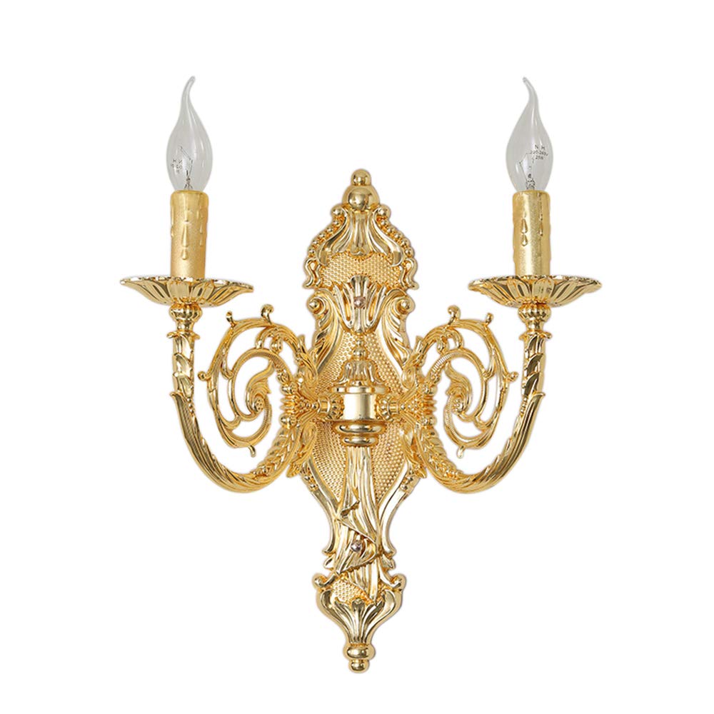 2-Light Crystal Wall Sconce - Zinc Alloy Candle Wall Lamp for Living Room, Corridor & Bedroom - Elegant Wall Lighting Fixture for Home Decor, Wedding & Dining Room Ambiance
