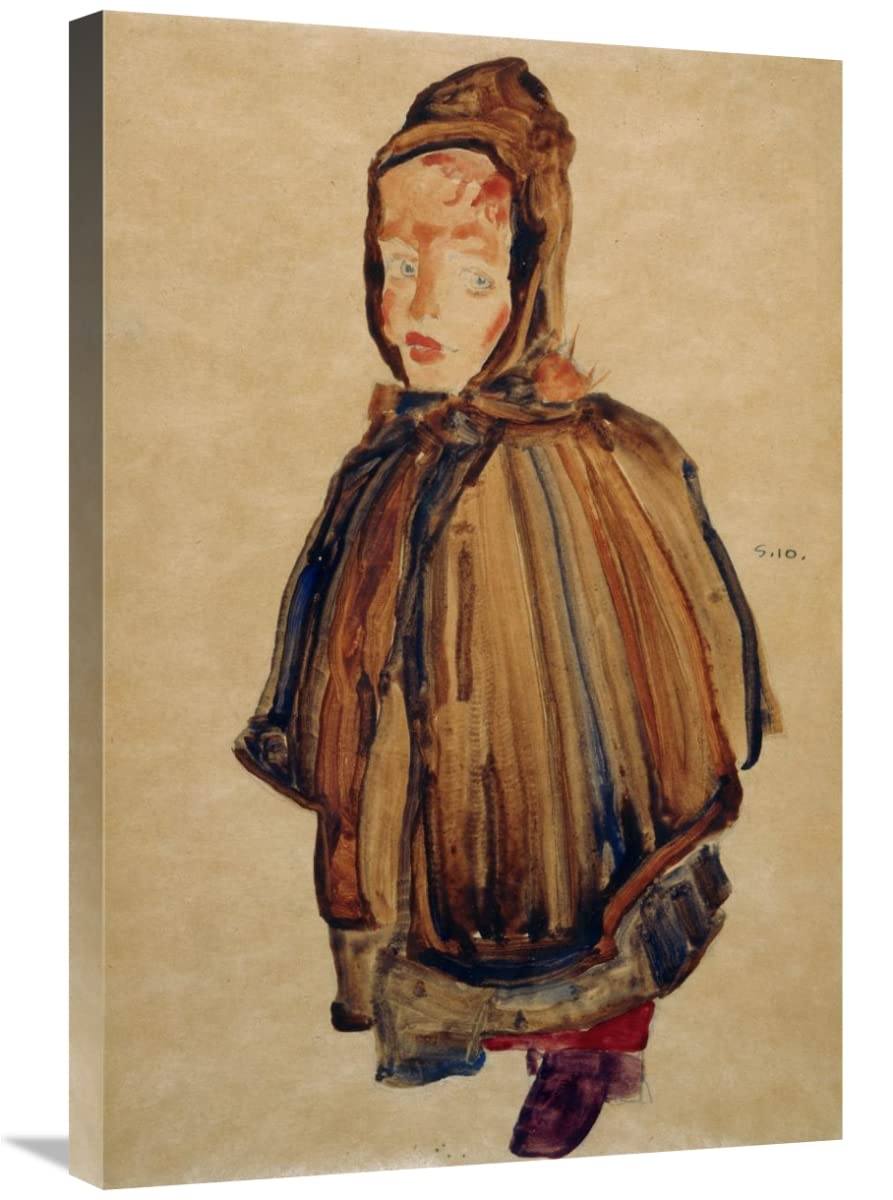 Egon Schiele 30 Inch Woman with Bonnet Art Print - Vintage Wall Decor for Living Room, Bedroom & Office