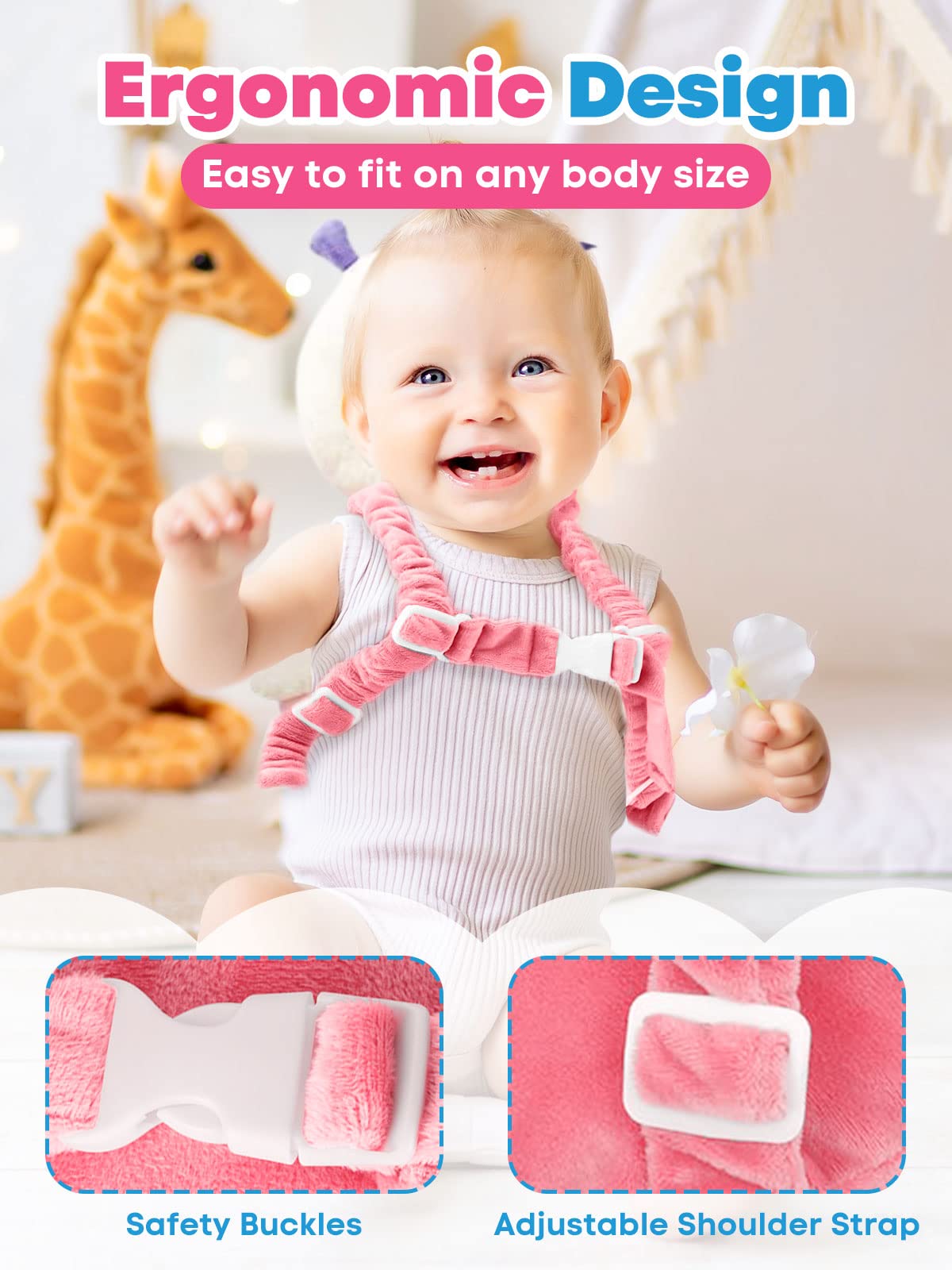 Baby Head Protector - Adjustable Safety Cushion for Toddlers Learning to Sit, Crawl & Walk | Soft Backpack Design for Fall Protection | Perfect for Home, Daycare & Outdoor Play
