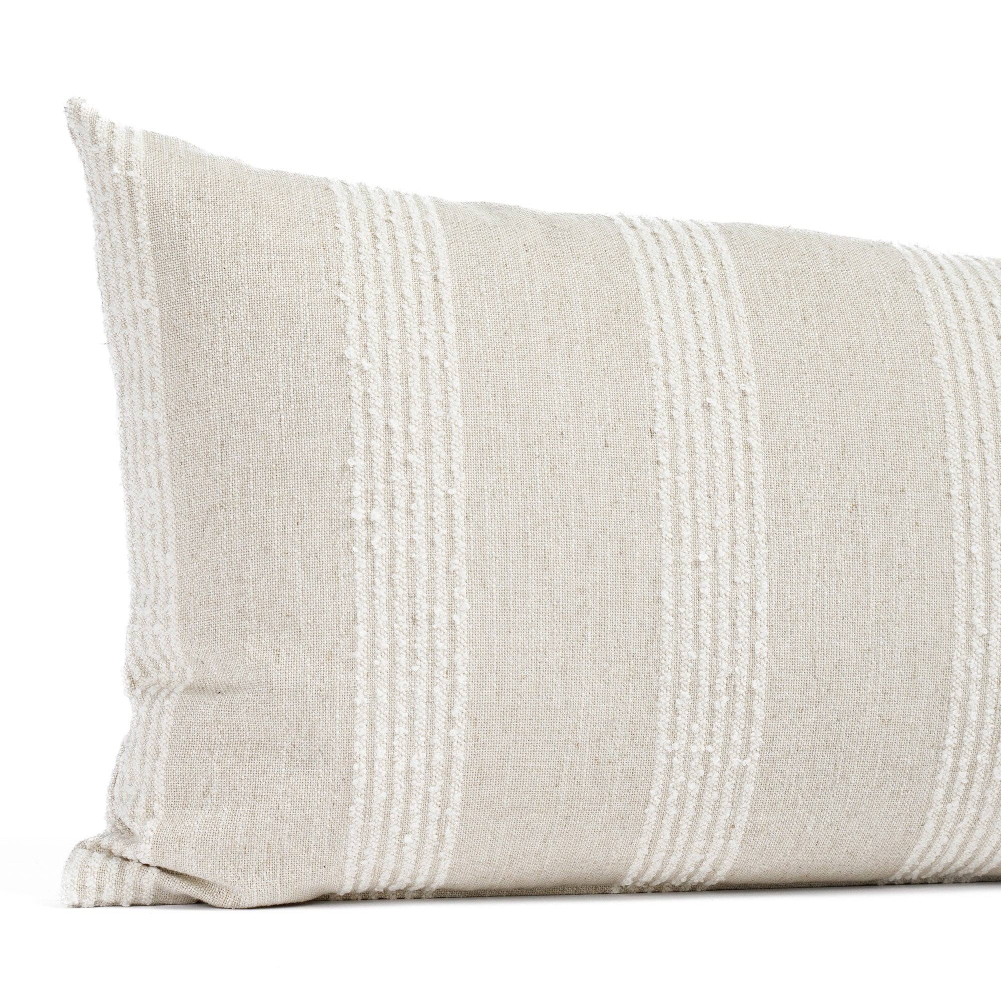 Finn Stripe 16x42 Bolster Pillow - Natural Cotton Lumbar Support Pillow for Sofa, Bed, Reading Nook & Home Decor