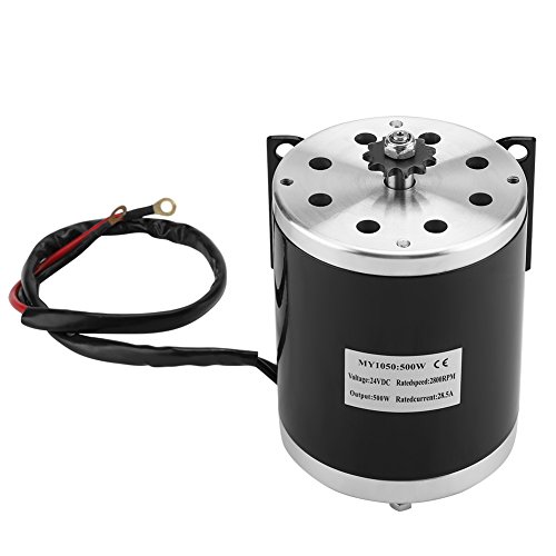 500W 24V DC Brushed Motor - 2500 RPM High Speed Permanent Magnet Motor with Bracket for Electric Scooters, E-Bikes, Motorized Bicycles & Go-Karts | Powerful Replacement Motor for DIY Electric Vehicle Projects