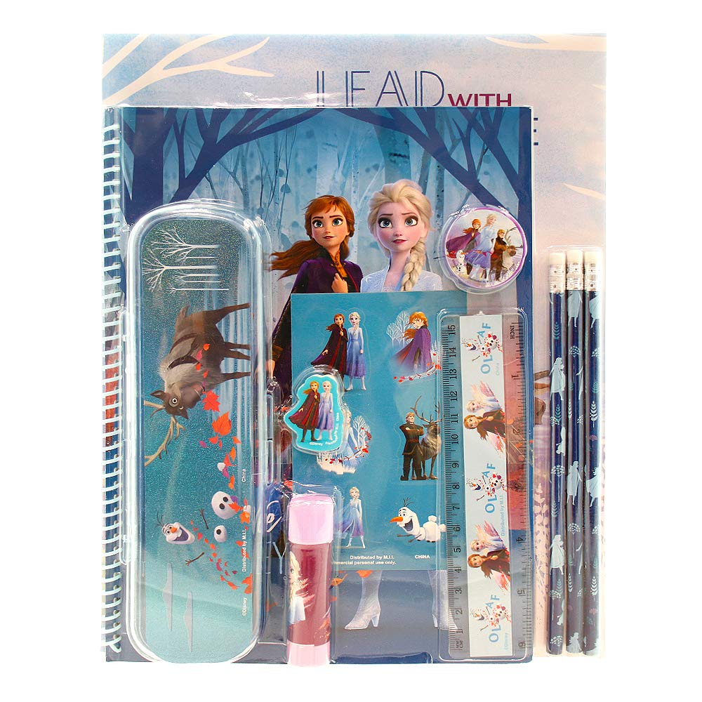 Disney Frozen 2 Stationery Gift Set - 11-Piece All-in-One Value Pack with Pencil Case for Kids | Back to School Supplies, Birthday Gifts & Party Favors