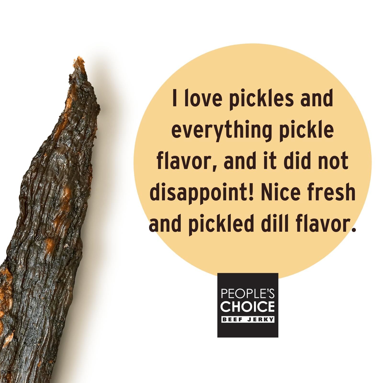 People's Choice Beef Jerky - Small Batch Dill Pickle Flavor - High Protein, Gluten Free Snack for Adults - Perfect for Camping, Backpacking & Road Trips - 1 Pound (16 oz) Bag - Keto-Friendly & Low Carb On-The-Go Snacks