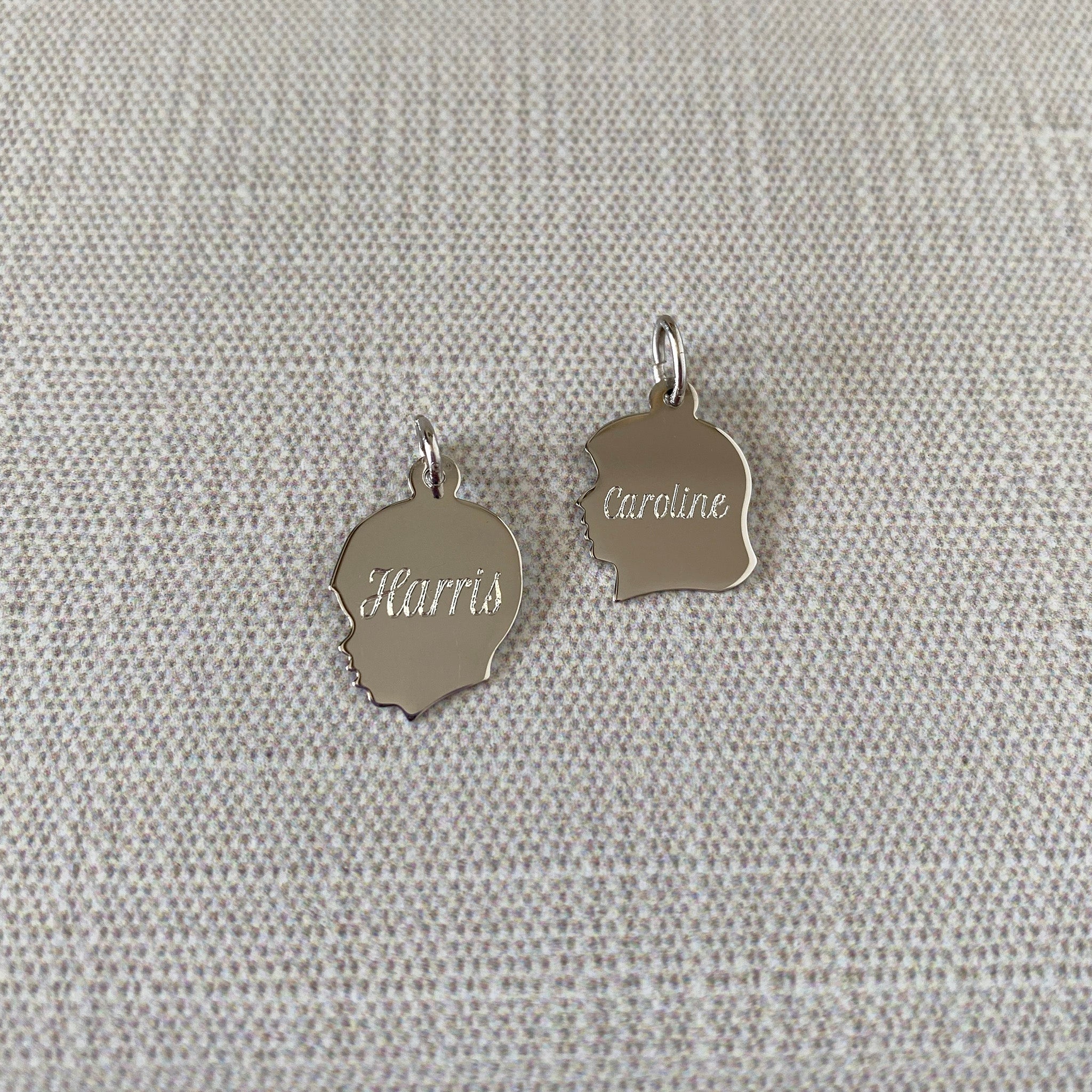 Sterling Silver Young Girl's Head Silhouette Charm Pendant - Dainty Jewelry Gift for Daughter, Niece or Granddaughter - Perfect for Necklaces, Bracelets & Keepsake Jewelry Boxes