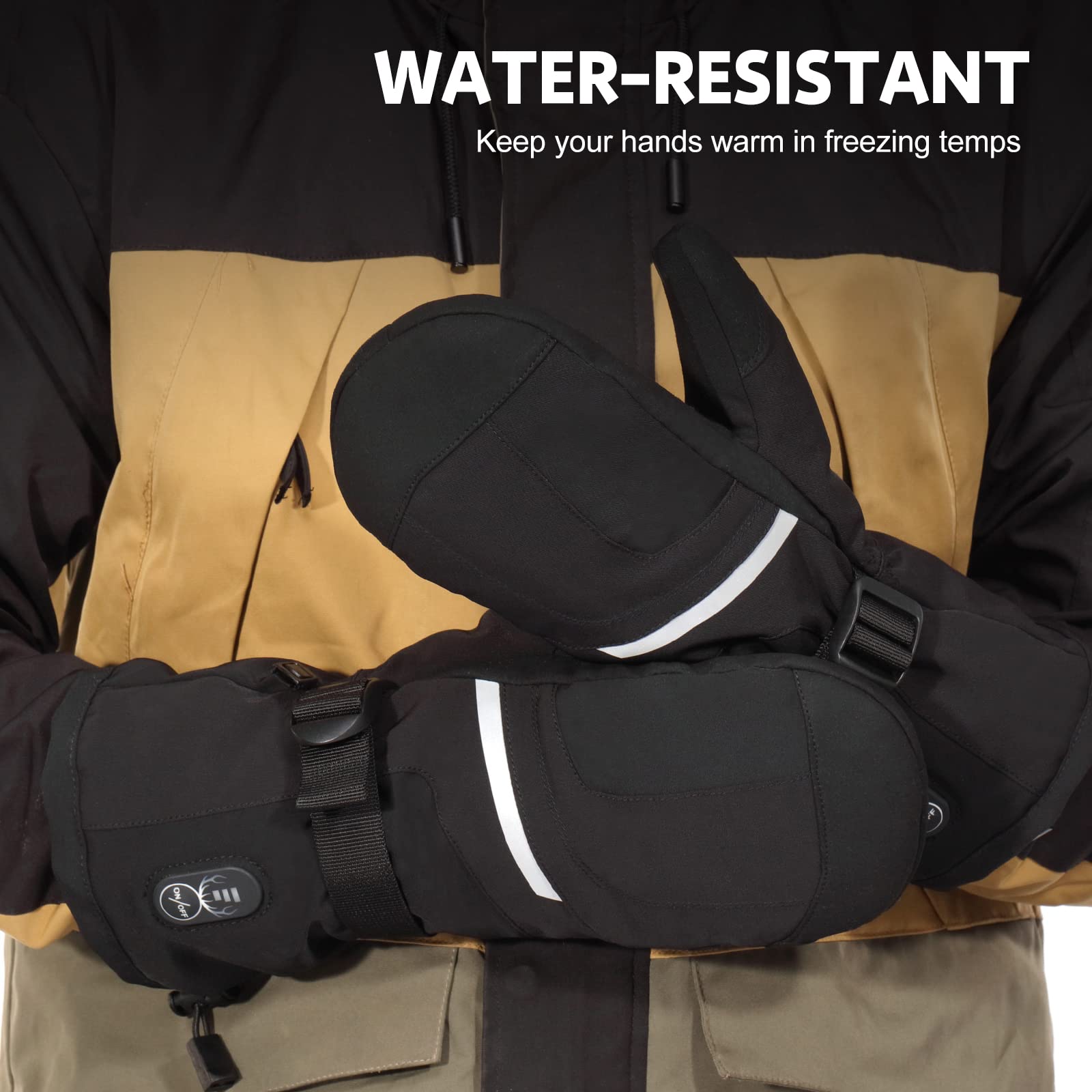 Rechargeable Heated Gloves for Men & Women - 7.4V 2200mAh Battery, Up to 6.5 Hours Warmth, Waterproof Electric Ski Gloves for Snowboarding, Hiking, Camping & Winter Outdoor Activities