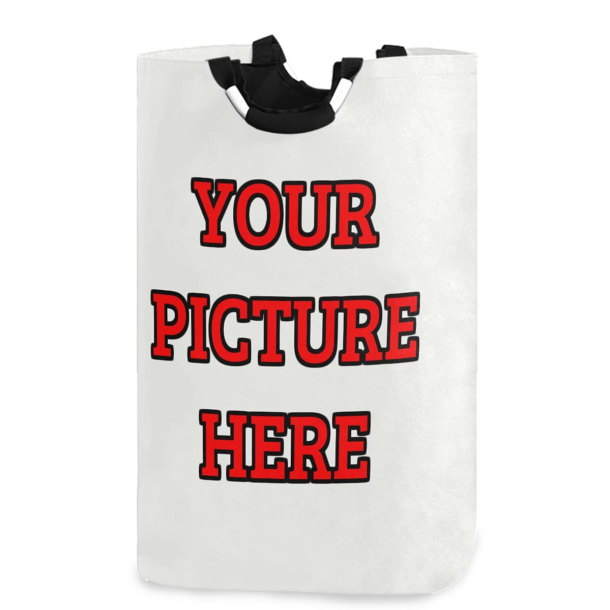 **Personalized Collapsible Laundry Hamper with Handles - Custom Photo Laundry Basket, Foldable & Waterproof for Laundry Room, Boys Dorm, Home Decor - Perfect for Gifts, College Dorm, and Small Spaces**