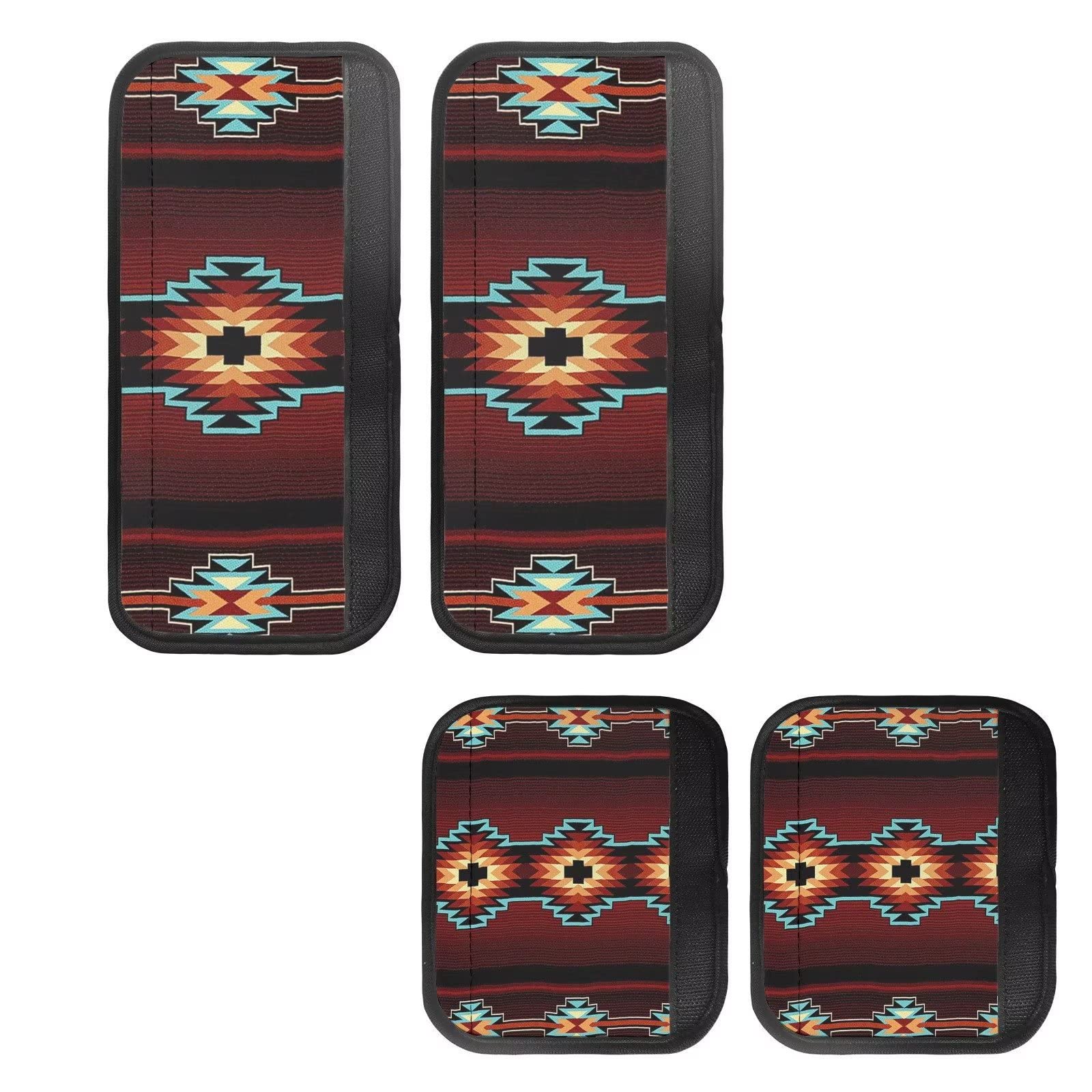 SEANATIVE Aztec Ethnic Geometric Print Refrigerator Door Handle Covers - Non-Slip Microwave & Dishwasher Protector - Stylish Kitchen Decor Accessories for Modern Homes (Perfect for Protecting Appliances & Adding Boho Chic Style to Your Kitchen)