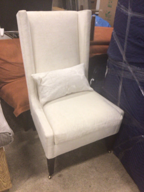 Lee Industries Fabric Upholstered High Back Dining Chair with Pillow - Comfortable Modern Accent Chair for Living Room, Dining Room, Office & Home Decor