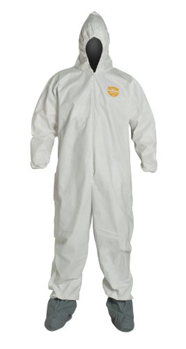 DuPont ProShield 60 Disposable Protective Coverall with Elastic Cuffs, Hood & Boots - White 3X-Large (25-Pack) | Chemical Resistant Full-Body Suit for Industrial Work, Hazardous Material Handling & Medical Protection