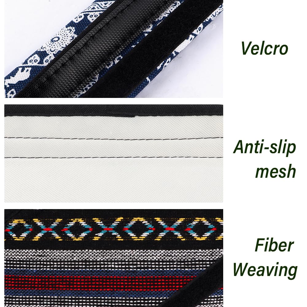 2PCS Boho Seat Belt Cover Pad - Universal Car Seatbelt Cushion for Shoulder Protection & Interior Decor, All-Season Comfort for Kids & Adults | Perfect for Long Drives, Commuting, and Road Trips (Seatbelt Cover-C)