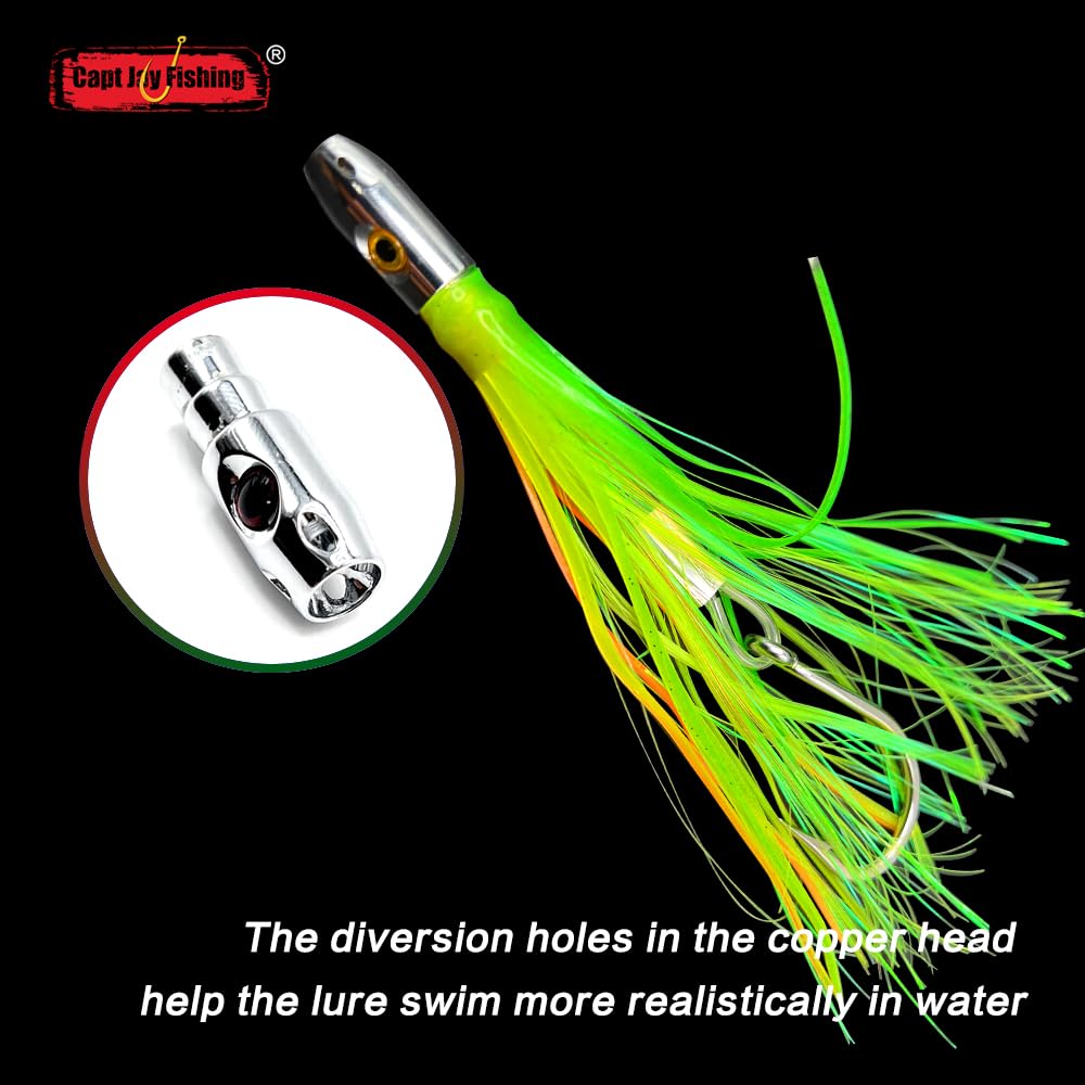 Premium Offshore & Inshore Trolling Fishing Lures - 5 & 6 Inch Jet Head Octopus Skirts for Mahimahi & Game Fish - Perfect for Deep Sea Fishing & Saltwater Angling