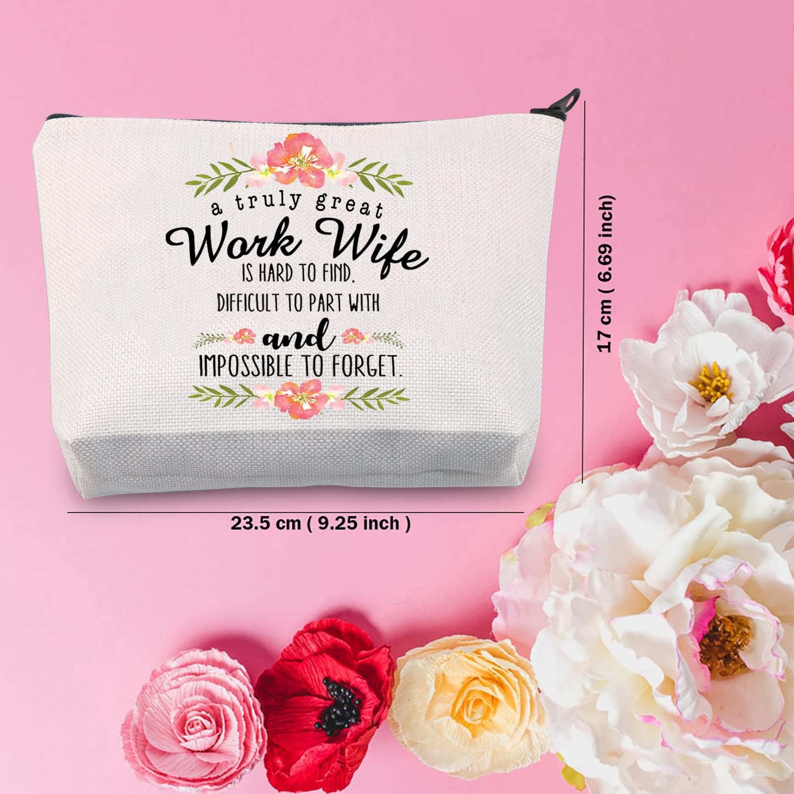 TSOTMO Work Wife Appreciation Gift - Best Coworker Makeup Bag for Women | Farewell, Goodbye & Leaving Gifts for Colleagues | Perfect Office Gift Idea for Work Wife