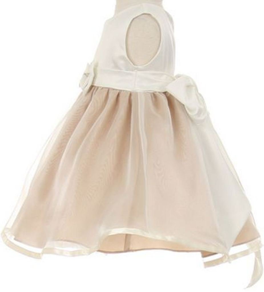 AkiDress Elegant Satin & Organza Bow Accent Dress for Baby Girls & Toddlers - Perfect for Birthday Parties, Photo Shoots & Special Occasions
