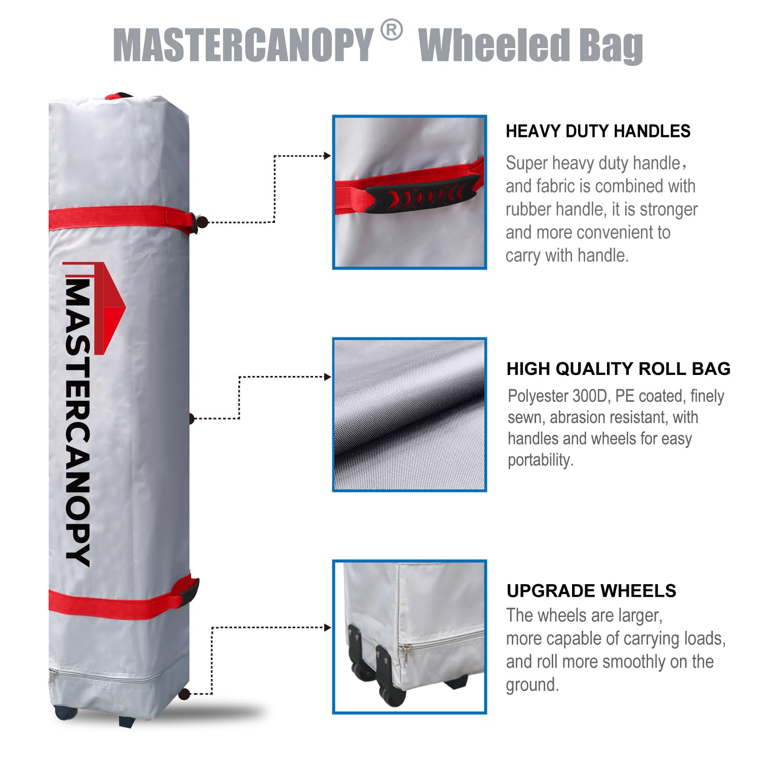 MASTERCANOPY 8x8 Pop Up Canopy Tent - Heavy Duty Portable Instant Shelter with Carry Bag, Dark Grey - Perfect for Outdoor Events, Camping, Beach & Backyard Parties