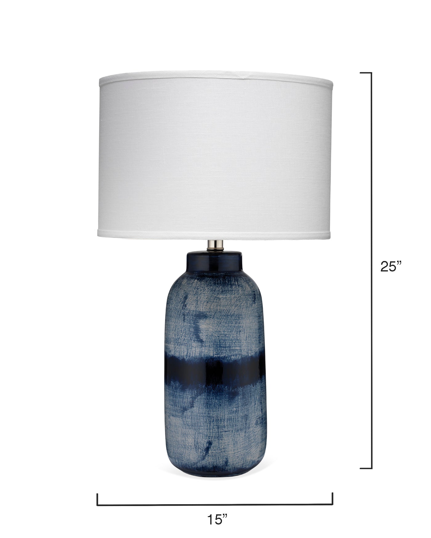 Handmade Batik Table Lamp - Blue and White Large Ceramic Base - Perfect for Bedroom, Living Room & Office Decor