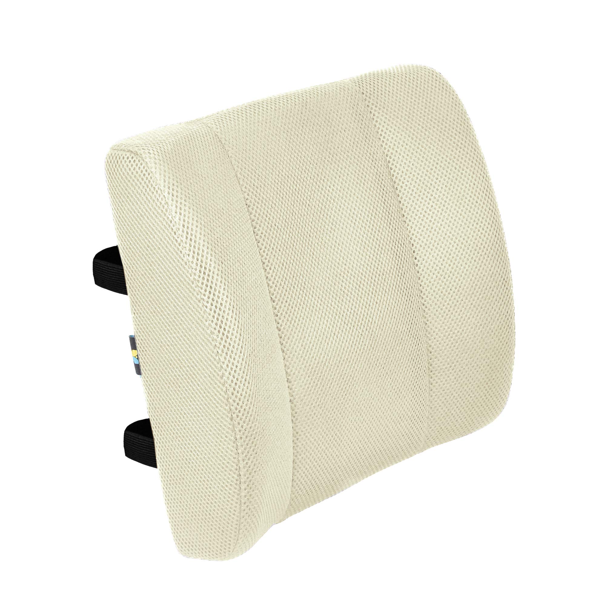 Ergonomic Lumbar Support Pillow for Office Chair & Wheelchair - Sciatica & Back Pain Relief with Adjustable Straps - Breathable Memory Foam (Off-White) - Perfect for Home Office, Gaming Chair & Car Seat Comfort