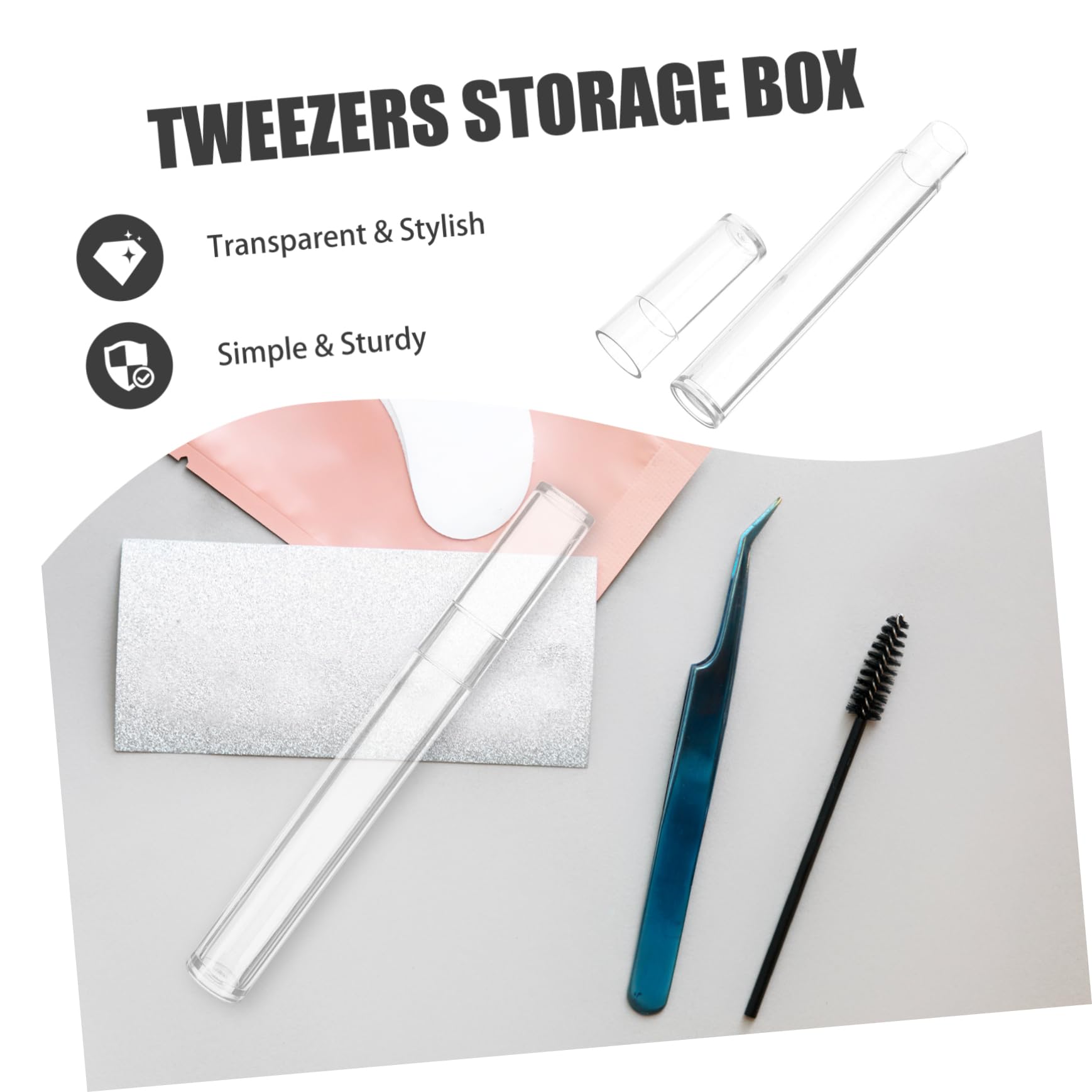 Professional Plastic Box Tweezers & Eyelash Tweezer Case - Travel-Friendly Nail Tool Organizer with Secure Holder for Eyelash Tweezers, Manicure Kit & Beauty Accessories - Perfect for Salon Professionals, Home Use & On-the-Go Makeup Organization
