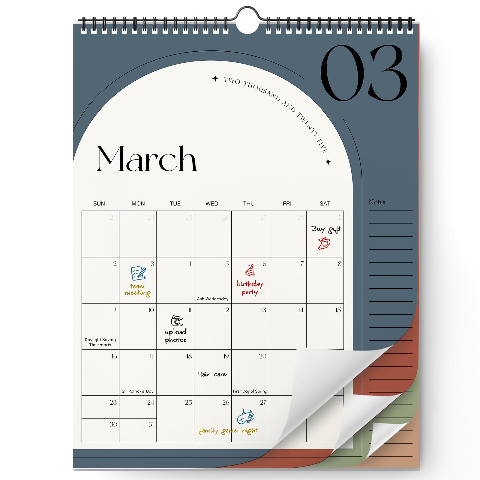 2025-2026 Wall Calendar Planner - 18 Month Hanging Calendar from February 2025 to June 2026 - 14.4