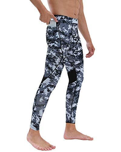 Milin Naco Men's Compression Pants - High Performance Running Tights & Ski Base Layer for Workout, Training & Cold Weather Sports