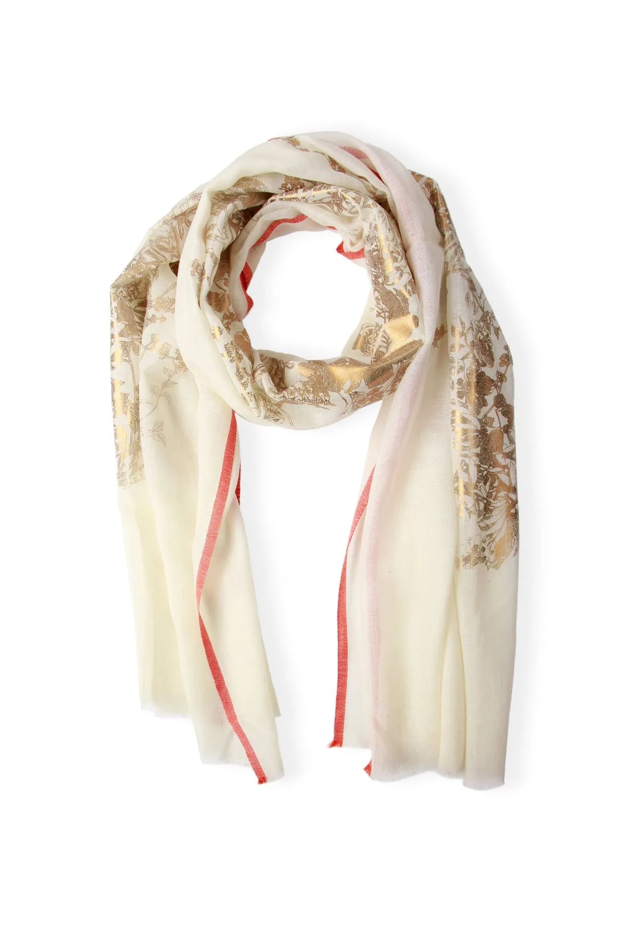 Luxury Gold Flake Floral Pattern Wool Scarf - Soft Warm Winter Accessory for Women - Perfect for Office, Travel and Special Occasions