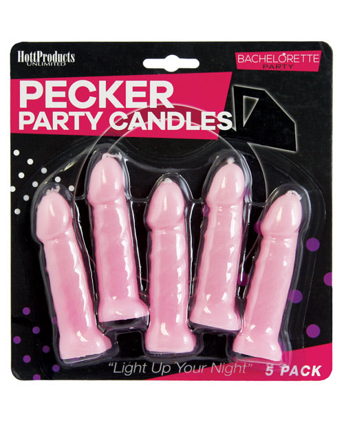 Bachelorette Party Candles - Pink Penis-Shaped Candles (5-Pack) for Bachelorette Parties, Girls' Night Out & Bridal Showers