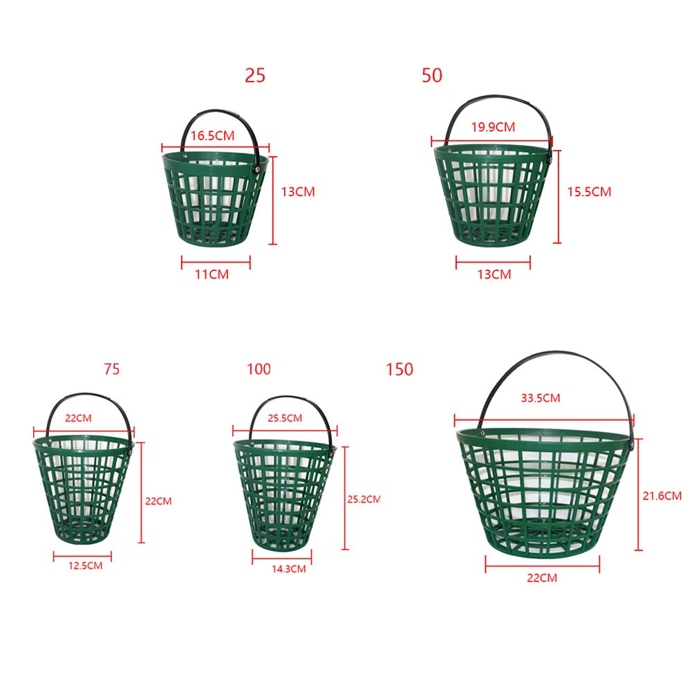 EMVANV Golf Ball Basket with Handle - Durable Golf Ball Storage Bucket for Outdoor Sports | Perfect Golf Club Accessory for Driving Range & Backyard Practice