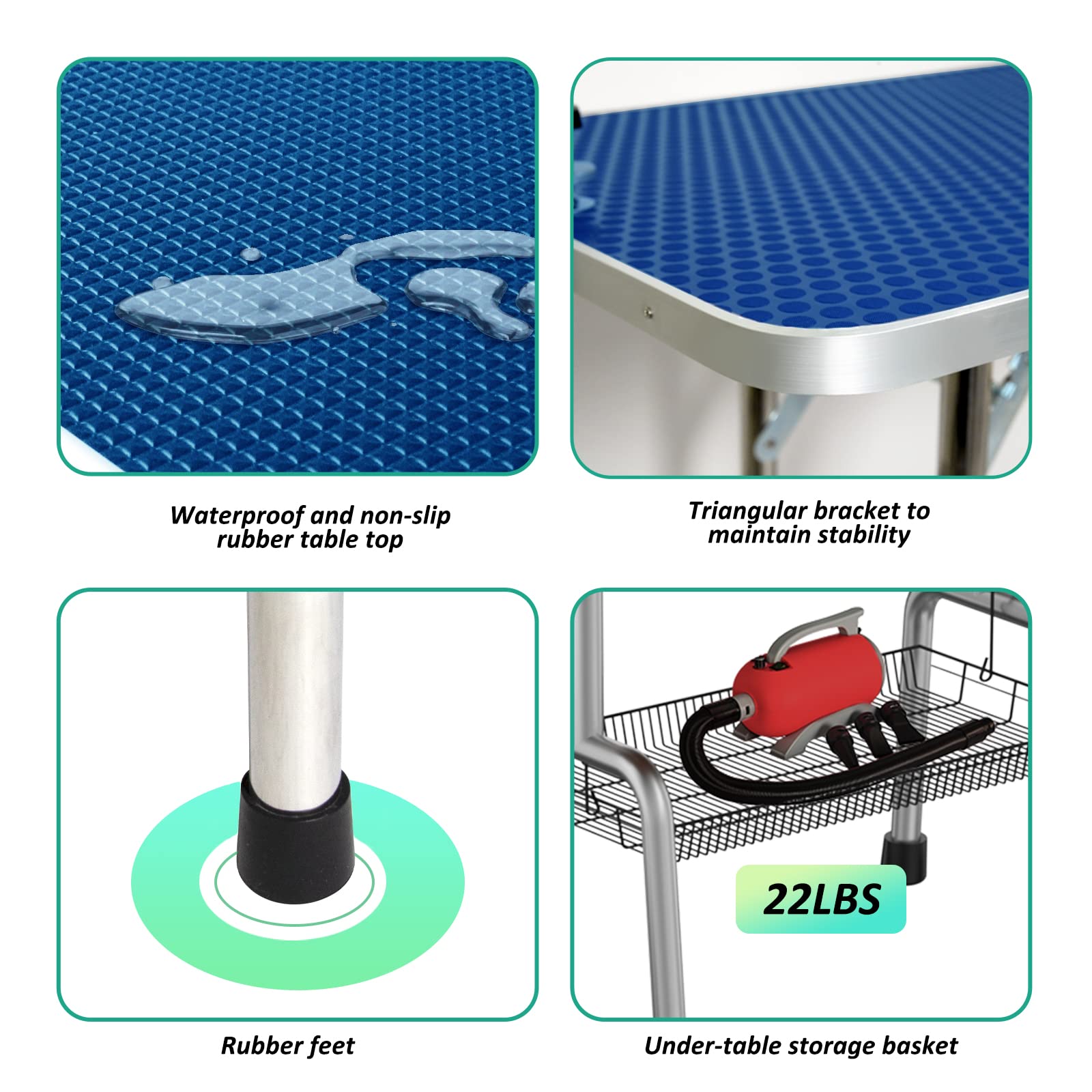 LOVMOR 42 Inch Adjustable Dog Grooming Table with Arm, Noose & Mesh Tray - Professional Pet Grooming Station for Home Use, Perfect for Bathing, Trimming & Styling Small to Large Dogs