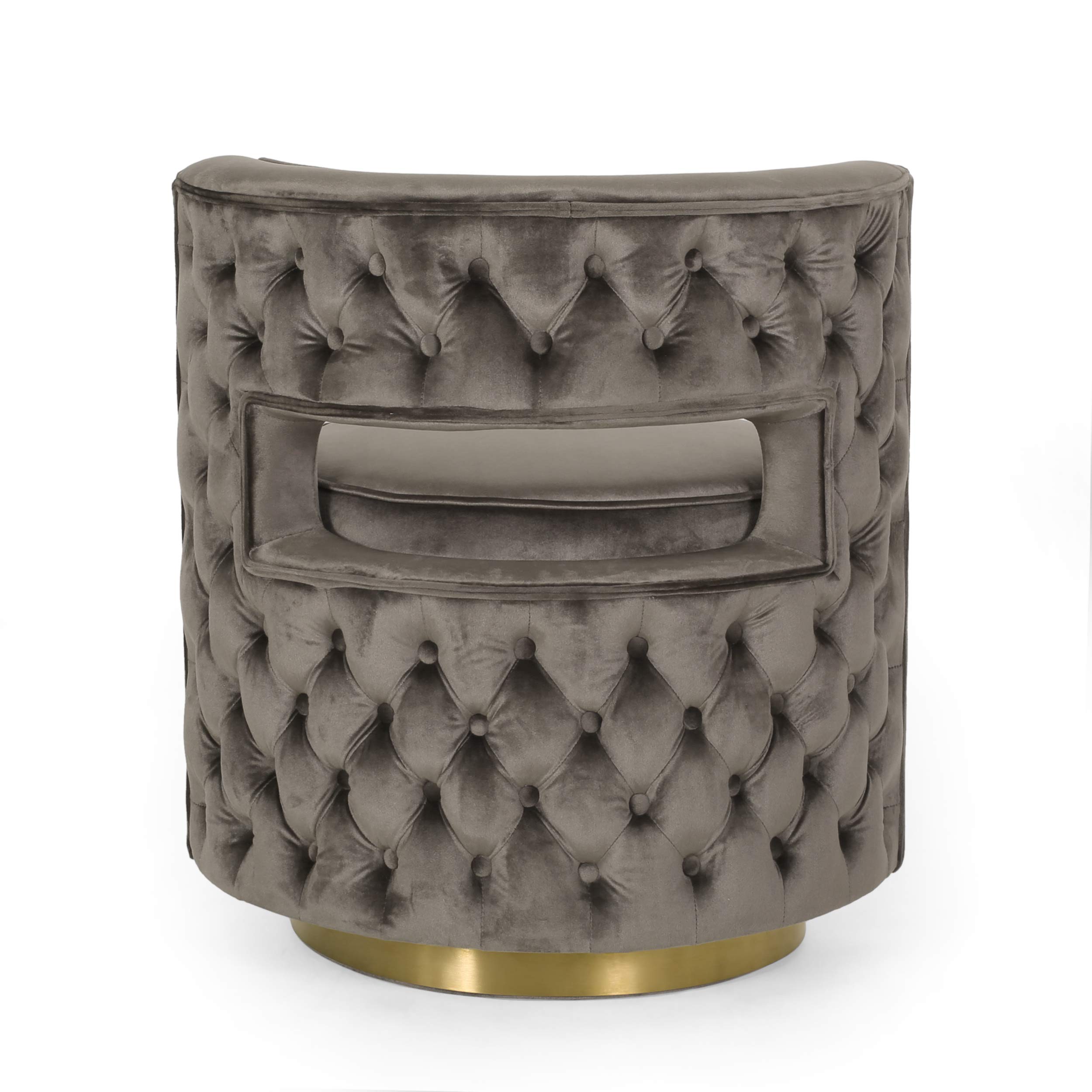 Christopher Knight Home Cardan Club Chair - Gray & Copper Upholstered Accent Chair for Living Room, Lounge, or Office
