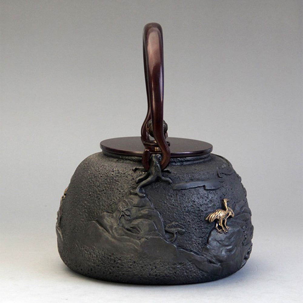 Premium Prodigy & Crane Cast Iron Teapot - Japanese Style Iron Teapot for Loose Leaf Tea - Perfect for Tea Ceremonies, Home Brewing & Gifts