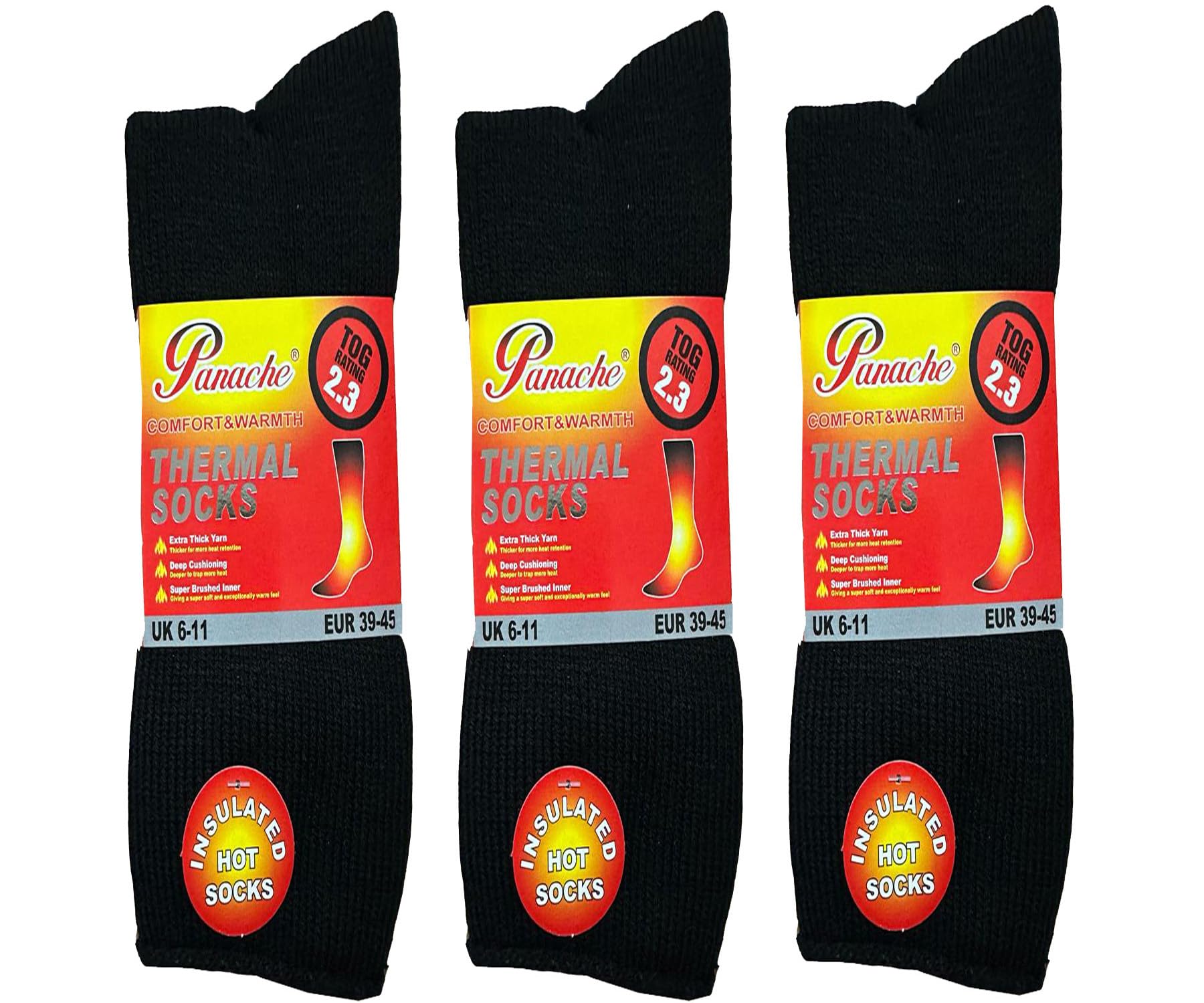 3 Pairs of Men's Thermal Winter Socks - Warm Wool Blend for Cold Weather, Hiking & Outdoor Activities