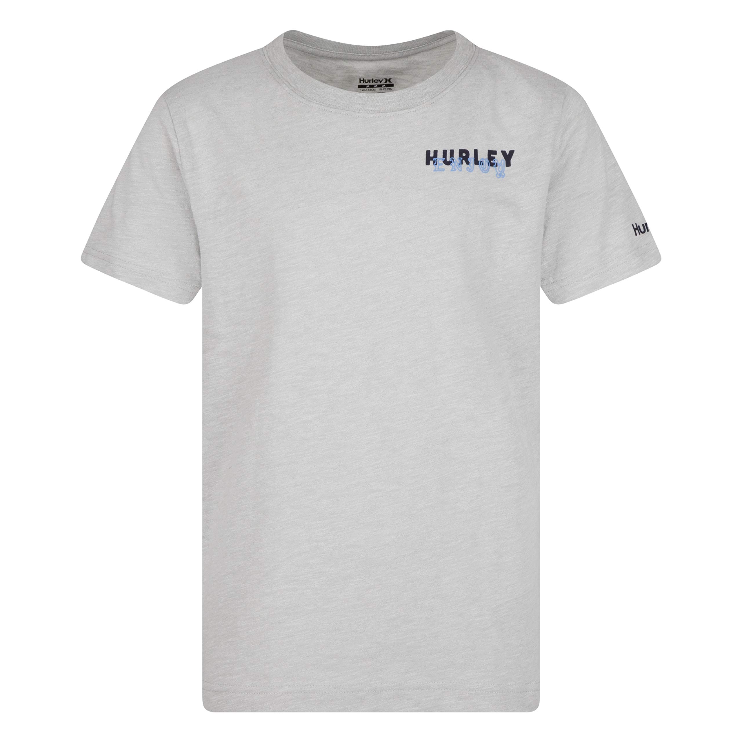 Hurley Boys' Basic Short Sleeve Cotton T-Shirt - Soft Casual Tee for Everyday Wear | School, Play & Sports Activities